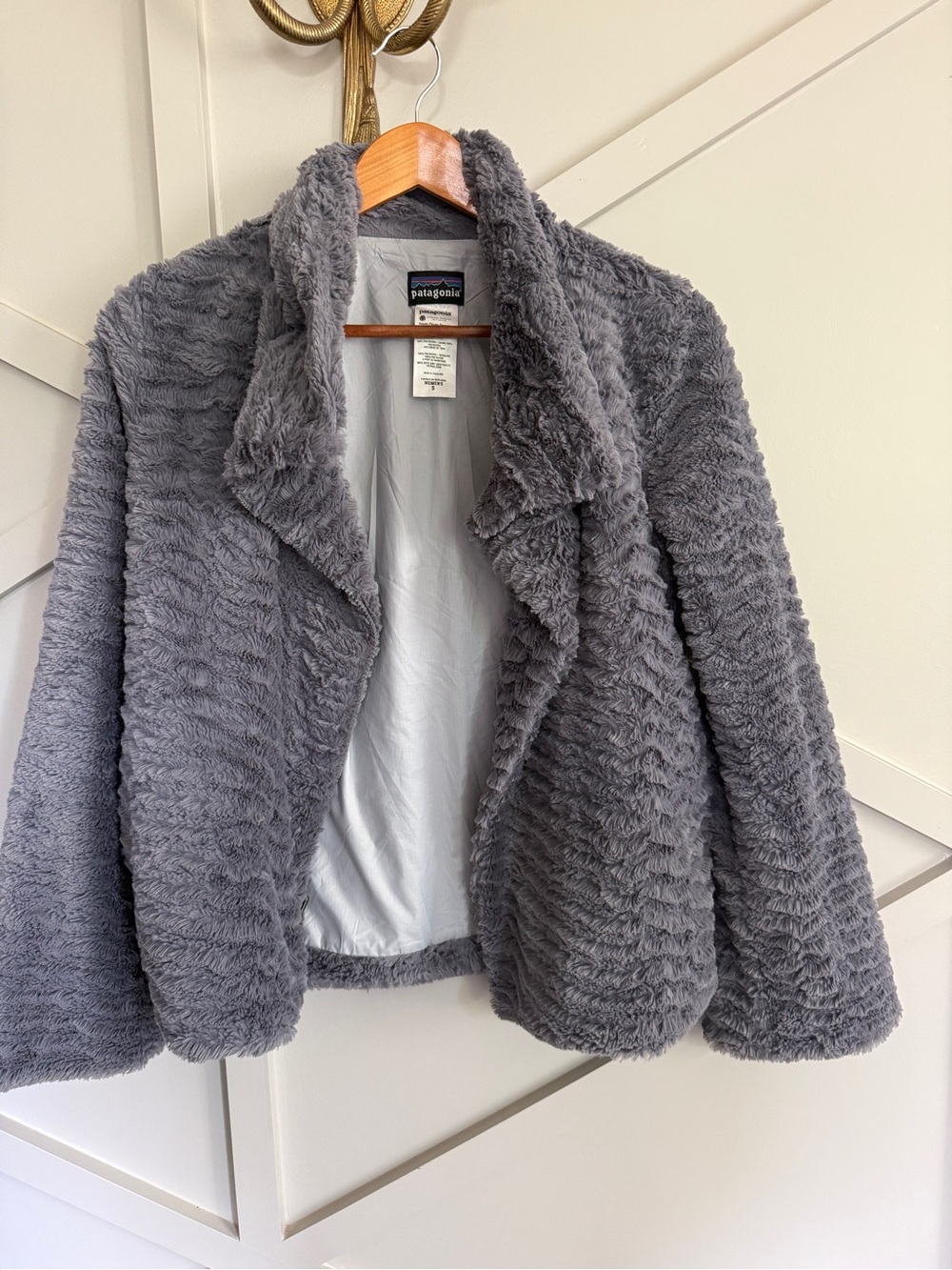 Patagonia Gray Plush Teddy Jacket